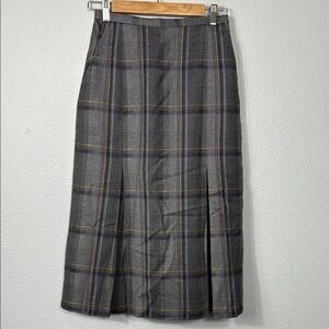 Vintage Brendella‎ Women's Plaid Wool Skirt